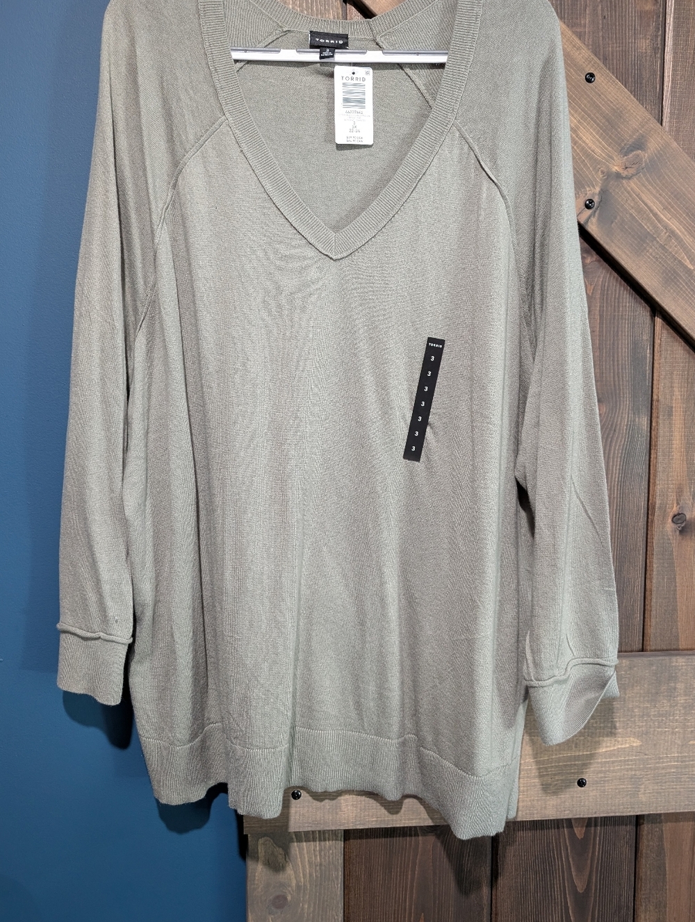 torrid Sage Green V-Neck Lightweight Sweater